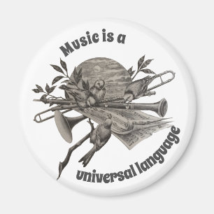 Music is Universal Instruments and Birds Musical Magnet