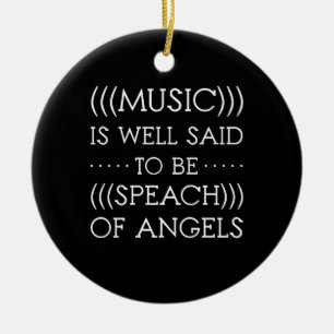 Music Is Well Said To Be Of Angels Ceramic Tree Decoration
