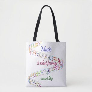 Music is what Feelings Sound Like Inspirational Tote Bag