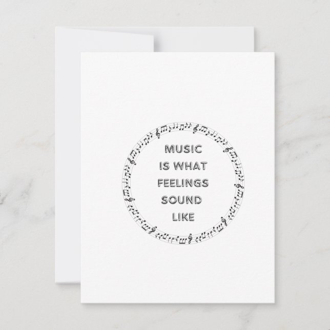 Music is What Feelings Sound Like on a  Holiday Card (Front)