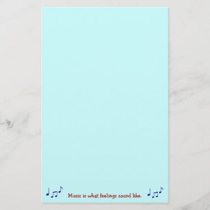 Music Is What Feelings Sound Like Stationary Stationery