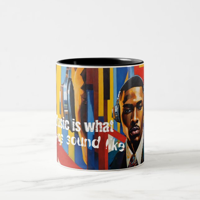 Music is What Feelings Sound Like Two-Tone Coffee Mug (Center)