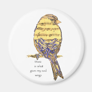 Music is what gives my soul wings Bird Magnet