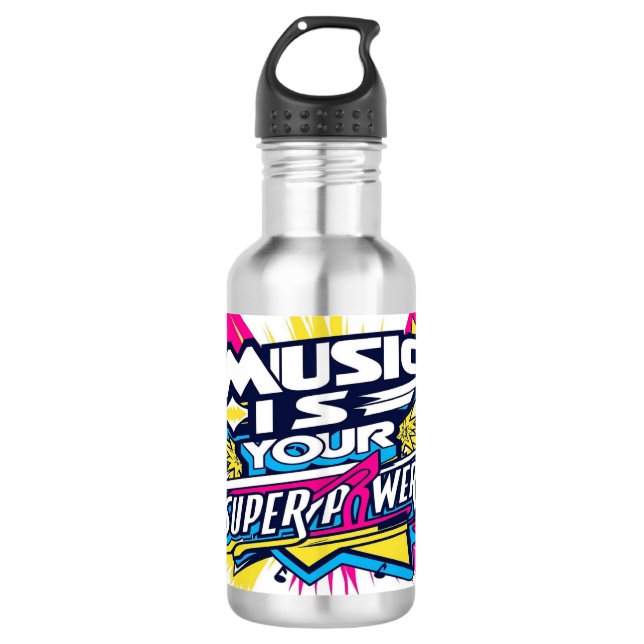 Music Is Your Superpower 2 532 Ml Water Bottle (Front)