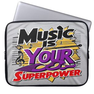 Music Is Your Superpower option 3 Laptop Sleeve