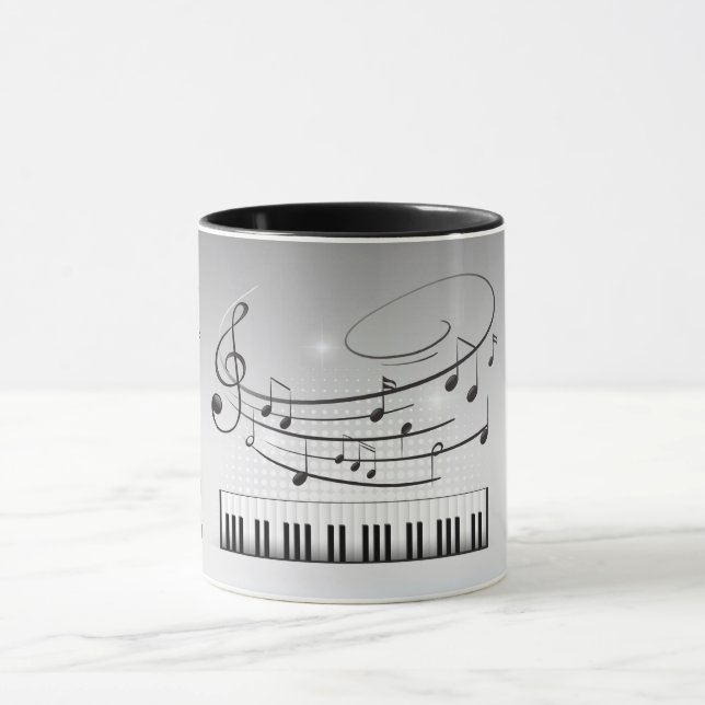Music Keyboard And Notes Mug (Center)