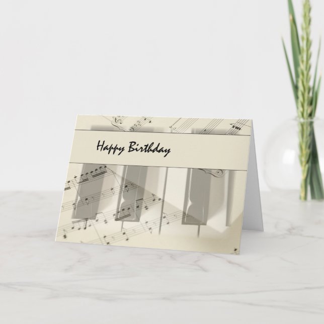 Music Keyboard Birthday Card (Front)