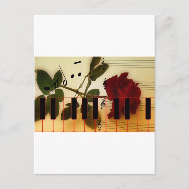 Music Keys Notes World Destiny Art Digital Postcard (Front)