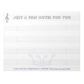 Music King 11" x 8.5" Notepad