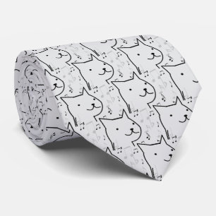music kittens pattern tie