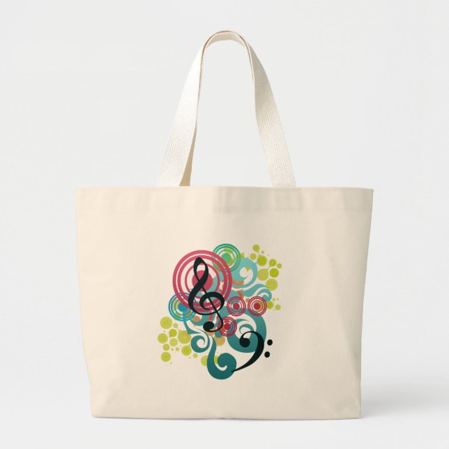 Music Large Tote Bag (Front)