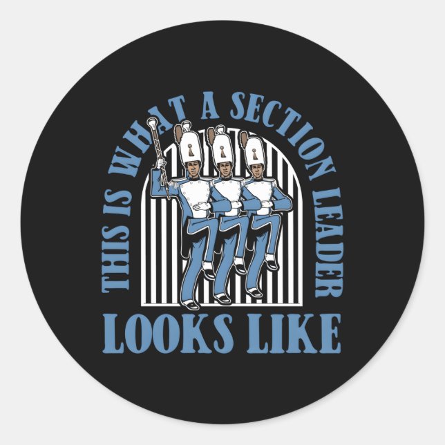 Music Leader Musician Marching Band Classic Round Sticker (Front)