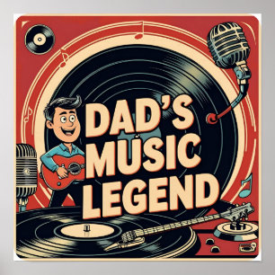 Music Legend Dad Retro Poster Art Print