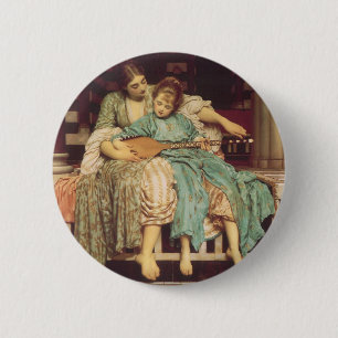 Music Lesson by Lord Frederic Leighton 6 Cm Round Badge