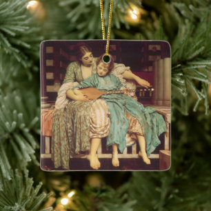 Music Lesson by Lord Frederic Leighton Ceramic Tree Decoration