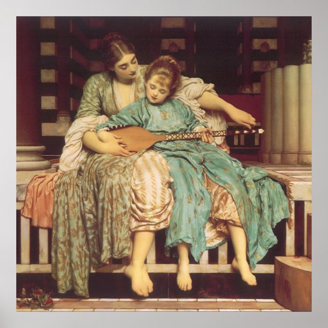 Music Lesson by Lord Frederic Leighton Poster (Front)
