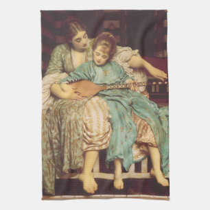 Music Lesson by Lord Frederic Leighton Tea Towel