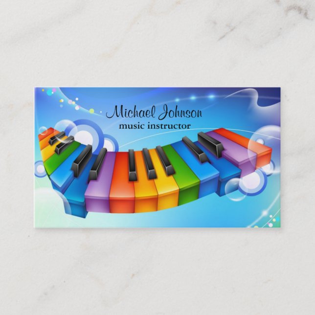 Music Lesson Instructor Business Card (Front)