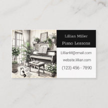 Music Lesson, Piano Business Cards