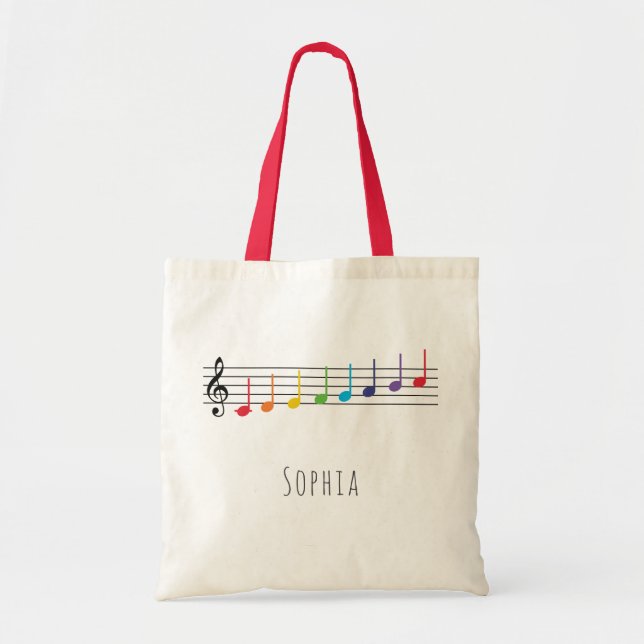 Music Lesson Rainbow Notes Children Tote Bag (Front)