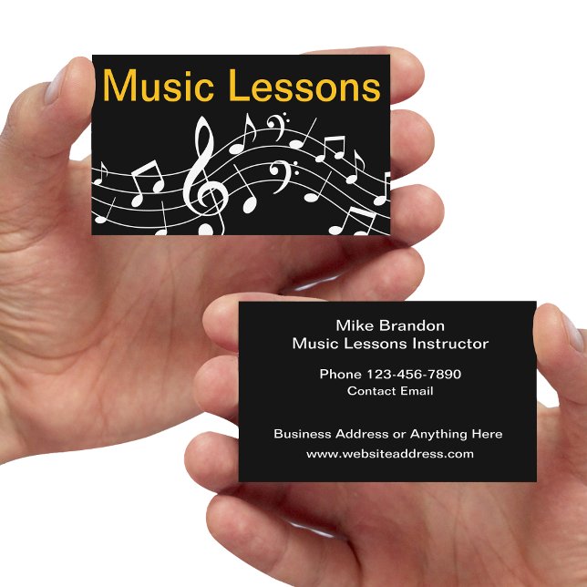 Music Lessons Class Instructor Business Card (Creator Uploaded)