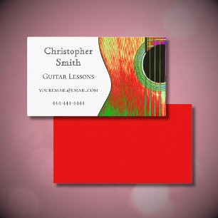 Music Lessons Guitar Colorful Business Card