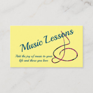 Music Lessons Guitar Piano Violin Musician Business Card