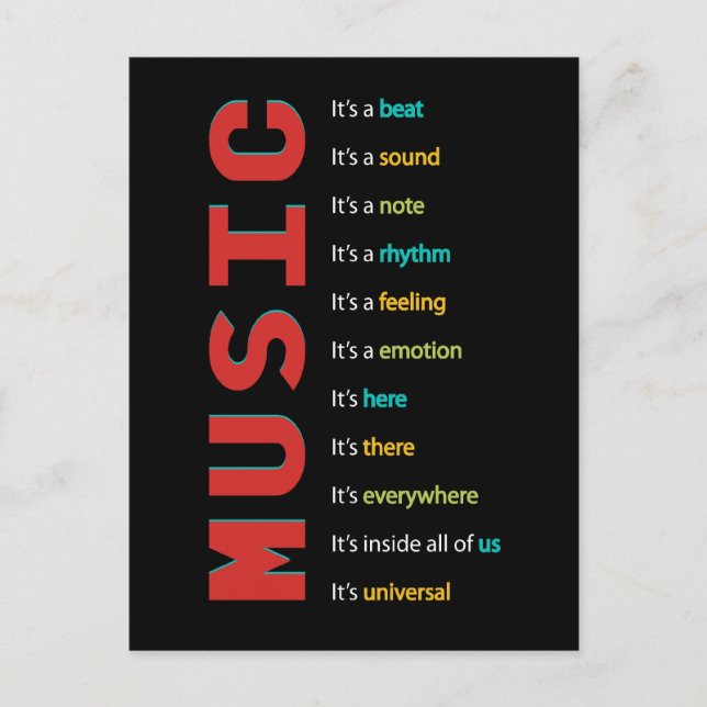 Music Lessons Piano Guitar Instrument Postcard (Front)
