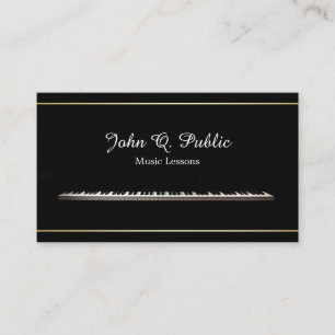 Music Lessons Teacher Professional Elegant Business Card