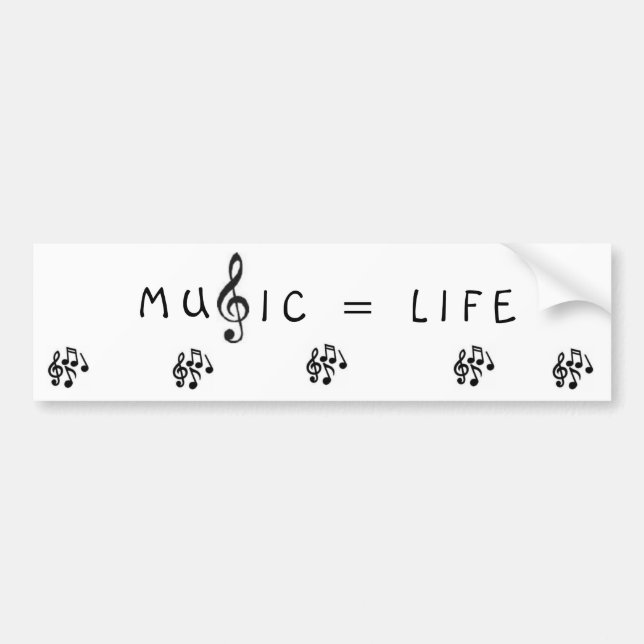 MUSIC = LIFE BUMPER STICKER (Front)