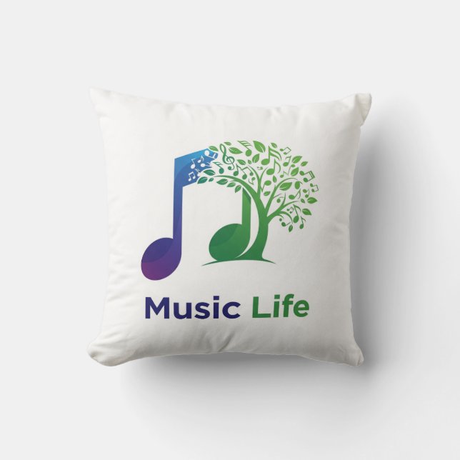 Music Life, features a vibrant  Cushion (Front)
