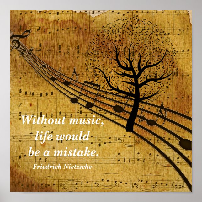 Music - Life without Music Friedrich Nietzsche Poster (Front)