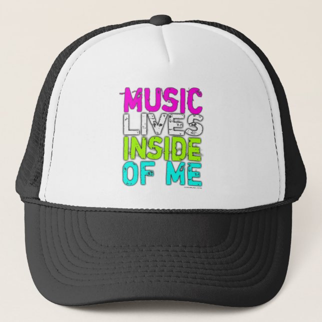 MUSIC LIVES INSIDE OF ME Trucker Hat (Front)
