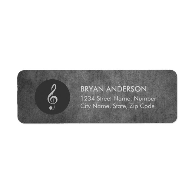 Music Logo Vintage Address Label (Front)