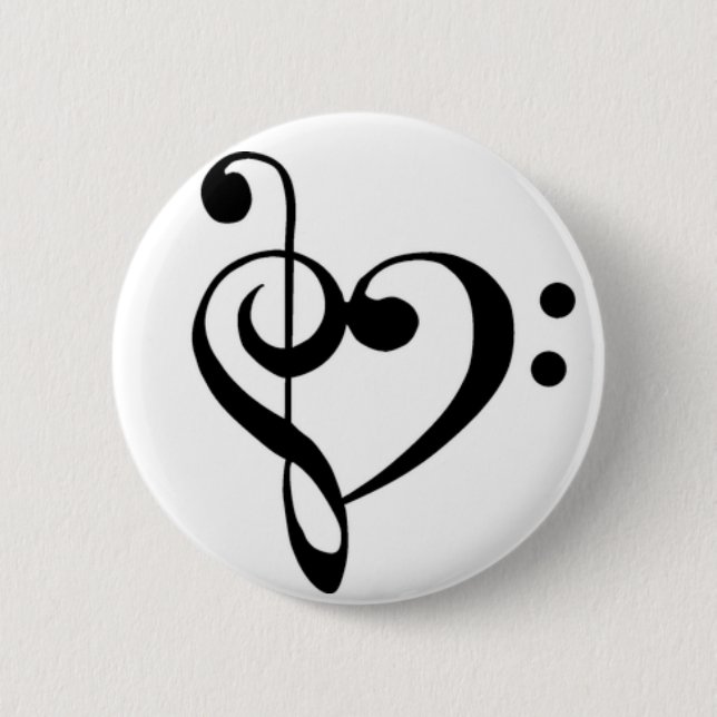 Music Love 6 Cm Round Badge (Front)