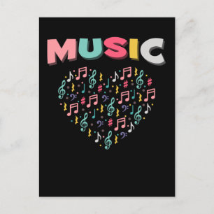 Music Love Colourful Treble Clef Musical Note Hear Postcard
