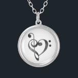 Music lover Bass Clef Treble Clef Heart Necklace<br><div class="desc">The perfect romantic and thoughtful gift for music lovers,  singers,  or musicians. You can make it extra special by personalising it with your name or the name of someone you love.</div>