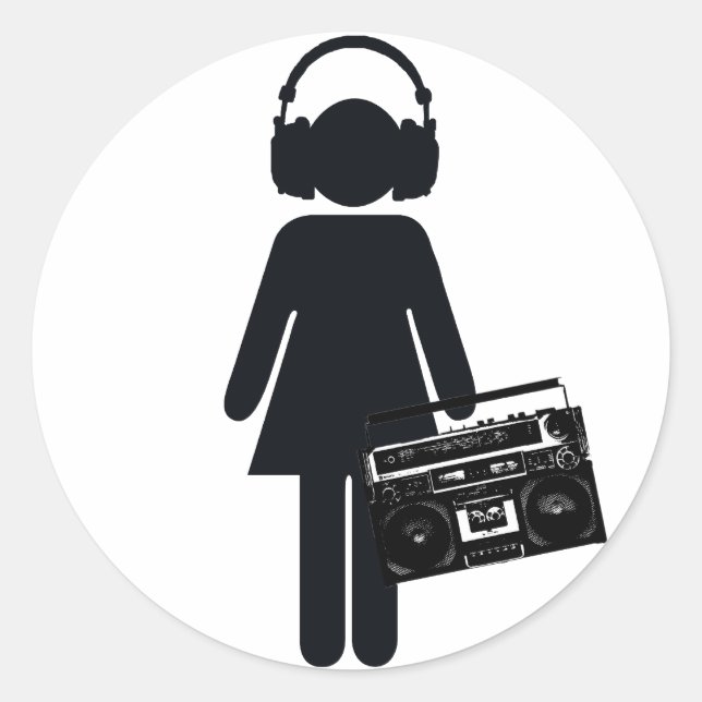 Music Lover Classic Round Sticker (Front)