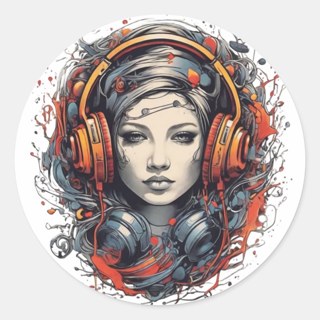 Music Lover  Classic Round Sticker (Front)