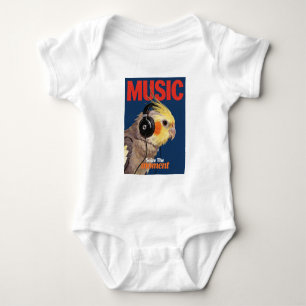 Music Lover Cockatiel Baby Bodysuit