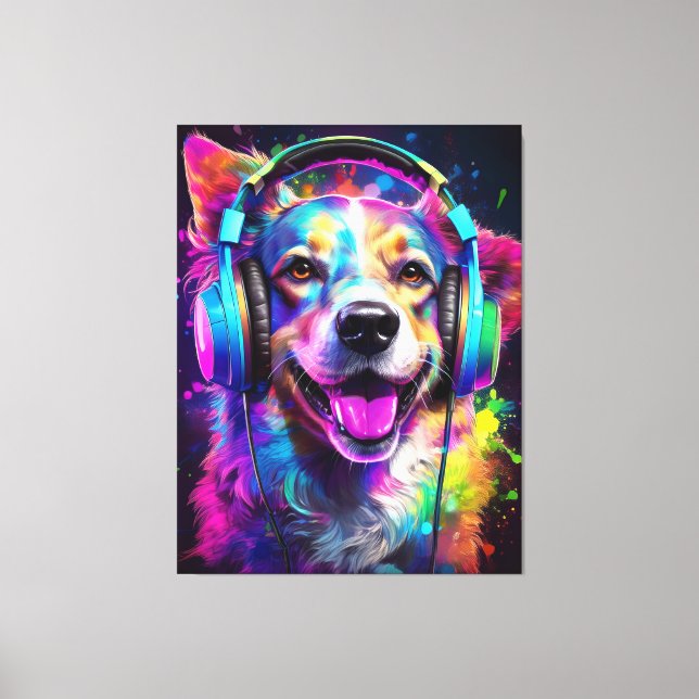 Music lover dog  canvas print (Front)