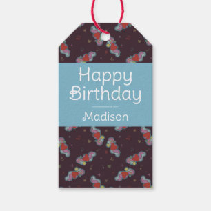Music Lover Doodles Theme Birthday Party Blue Gift Tags