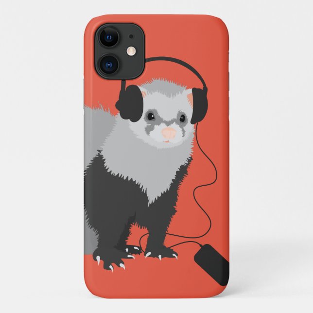 Music Lover Ferret Case-Mate iPhone Case (Back)