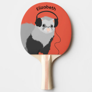 Music Lover Ferret Name Ping Pong Paddle