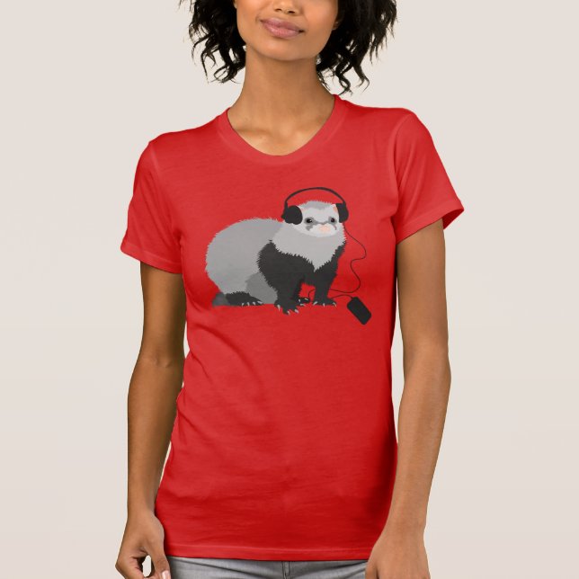 Music Lover Ferret T-Shirt (Front)