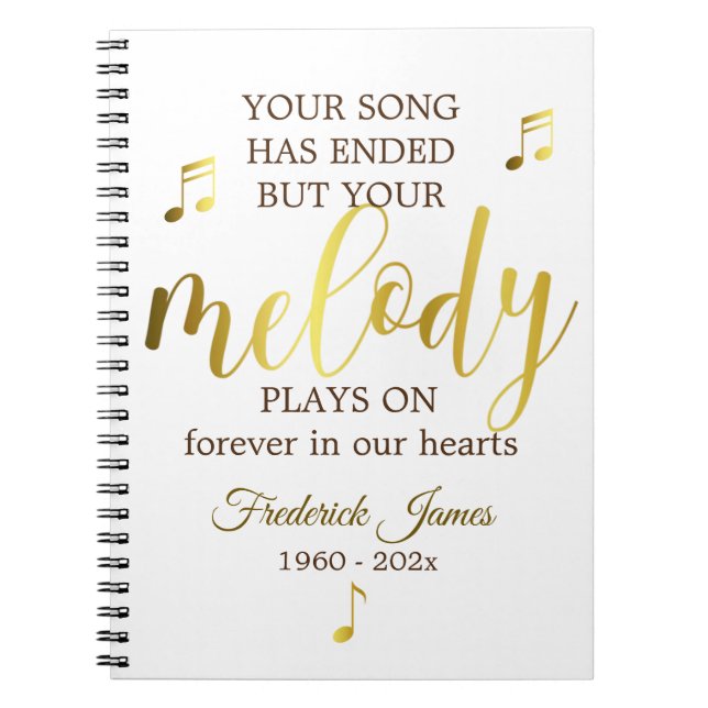 Music Lover Funeral Guest Book (Front)