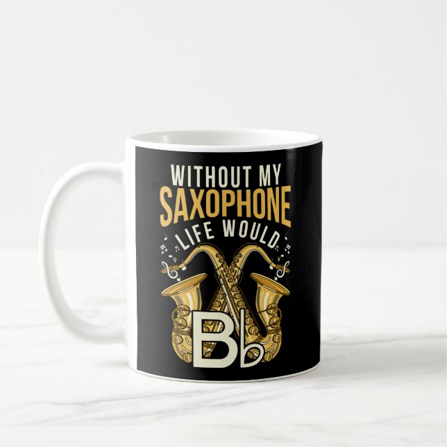 Music Lover Gift Saxophonist Jazz Saxophone Coffee Mug (Left)