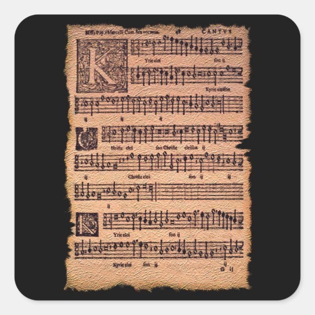 MUSIC LOVER Gregorian Chant Sheet Music Stickers (Front)