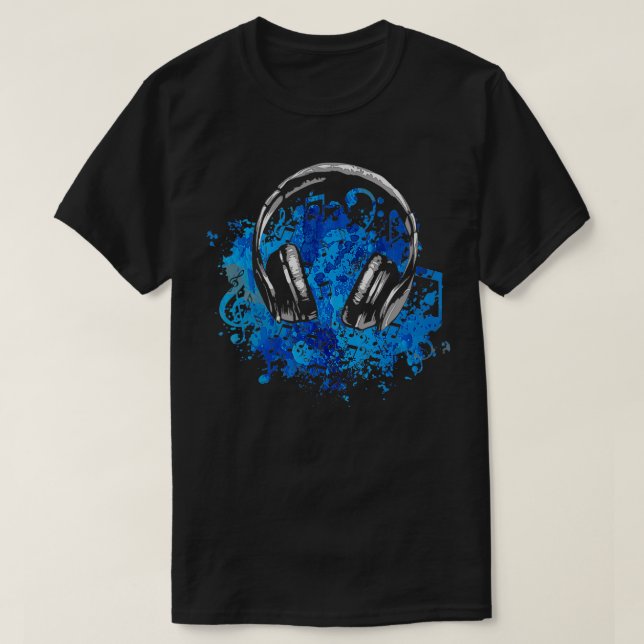 Music Lover Headphones Musician Gift Idea Music  T-Shirt (Design Front)