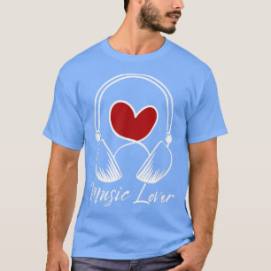 Music-Lover I Heart Music Headphones Live Music Ba T-Shirt
